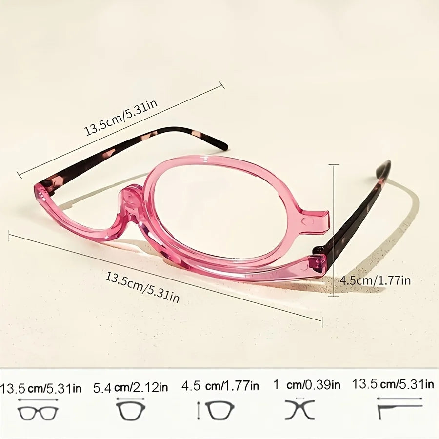 Magnifying Makeup Reading Glasses Rotating Lens Cosmetic Make up Presbyopic Eye Glasses Readers +1.0 to +4.0