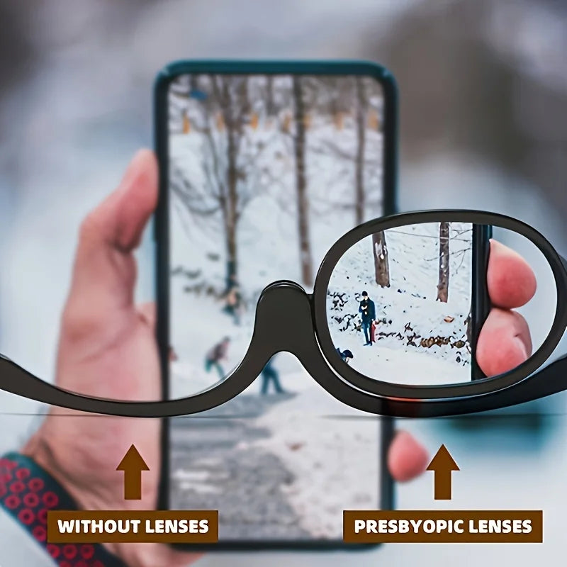 Magnifying Makeup Reading Glasses Rotating Lens Cosmetic Make up Presbyopic Eye Glasses Readers +1.0 to +4.0