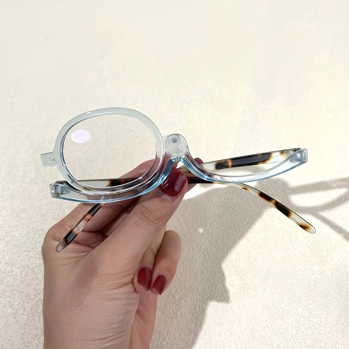 Magnifying Makeup Reading Glasses Rotating Lens Cosmetic Make up Presbyopic Eye Glasses Readers +1.0 to +4.0