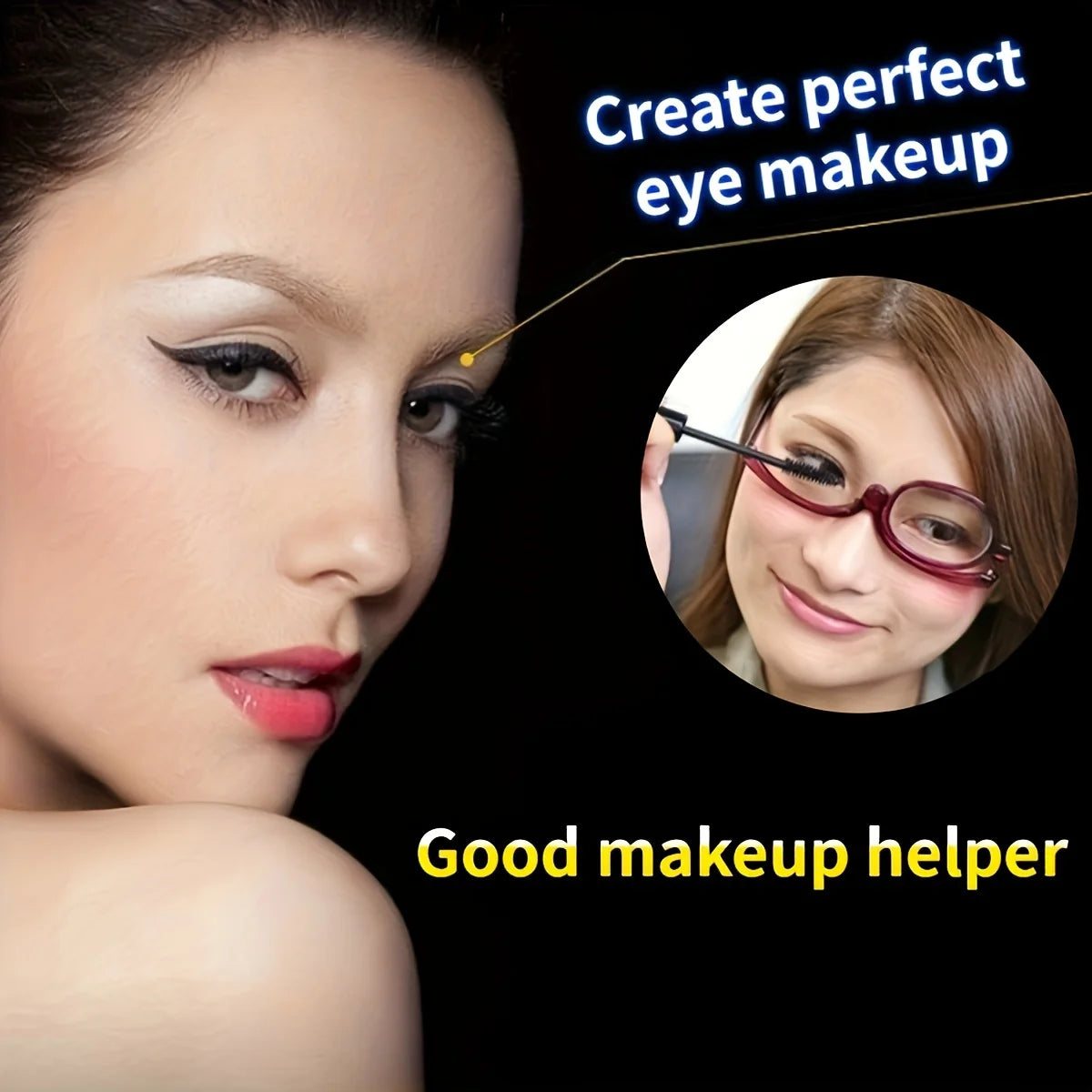 Magnifying Makeup Reading Glasses Rotating Lens Cosmetic Make up Presbyopic Eye Glasses Readers +1.0 to +4.0