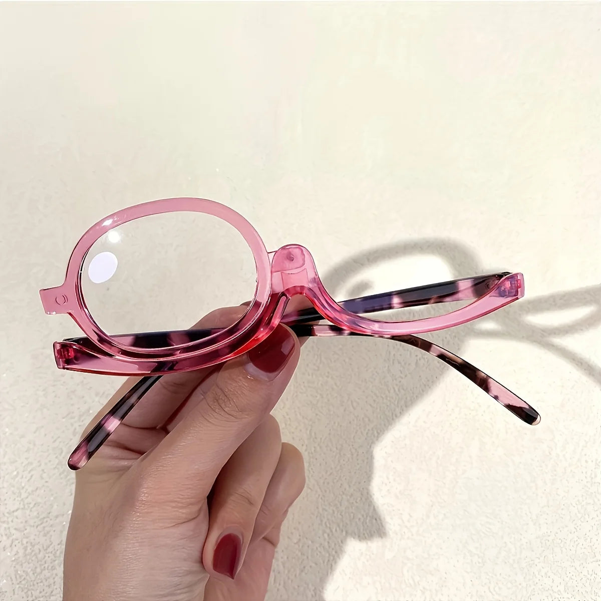 Magnifying Makeup Reading Glasses Rotating Lens Cosmetic Make up Presbyopic Eye Glasses Readers +1.0 to +4.0